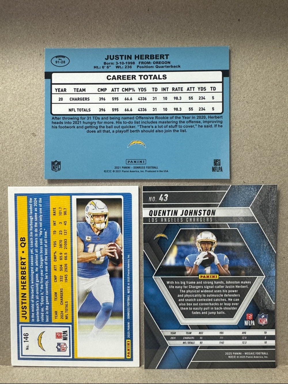 Justin Herbert Chargers lot of 18 w/ Alt/Gordon rookies Derwin James/Mack pulsar - Picture 15 of 15